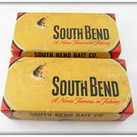 Vintage South Bend Red & White Casting Spoon Empty Box Pair