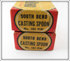 South Bend Red & White Casting Spoon Empty Box Pair