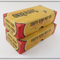 South Bend Red & White Casting Spoon Empty Box Pair