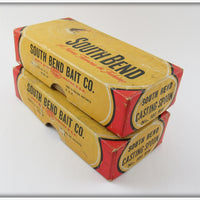 South Bend Red & White Casting Spoon Empty Box Pair