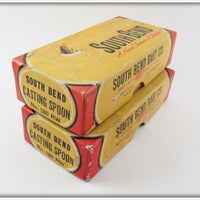 South Bend Red & White Casting Spoon Empty Box Pair