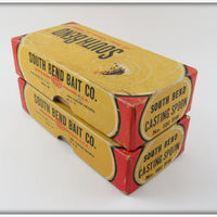South Bend Red & White Casting Spoon Empty Box Pair