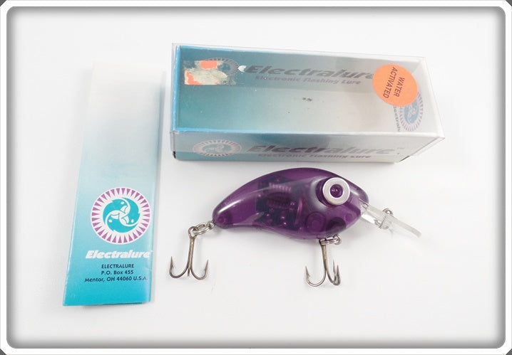 Vintage Electralure Electronic Flashing Lure Fishing Lure Purple W Box NOS