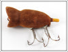 Vintage Fred Arbogast Brown Flocked Hula Popper Lure