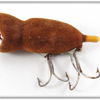 Vintage Fred Arbogast Brown Flocked Hula Popper Lure