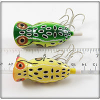 Arbogast Swamp Frog & Leopard Frog Hula Popper Pair