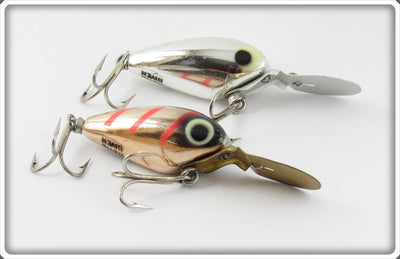 Vintage Heddon Chrome Devil Diver Lure Pair