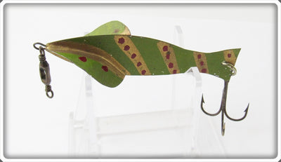 Folk Art Green & Gold Metal Fish