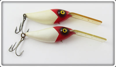Vintage South Bend Red Head Rock Popper Lure Pair