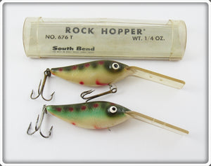 Vintage South Bend Trout Rock Hopper Lure Pair With Tube