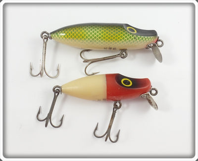 Millsite Pair: Green Scale Wig Wag & Red/White Sinker