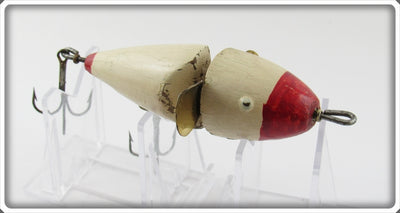 Vintage Folk Art Red & White Rotary Head Lure