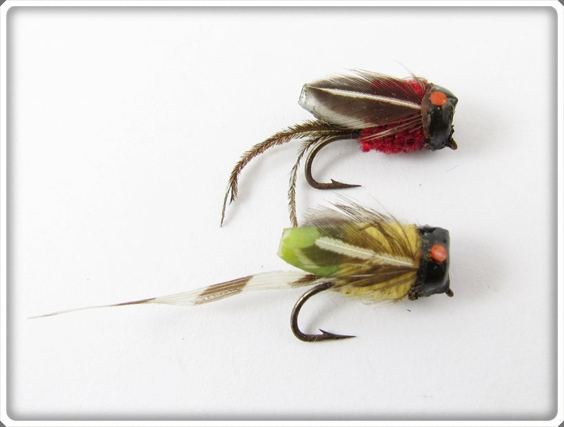 Jim Harvey Trout Quill Fly Pair: Red & Yellow