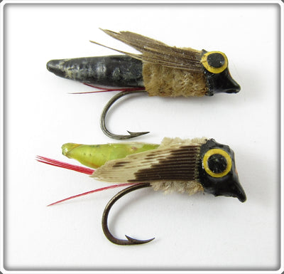 Jim Harvey Bass Quill Fly Pair: Black & Green