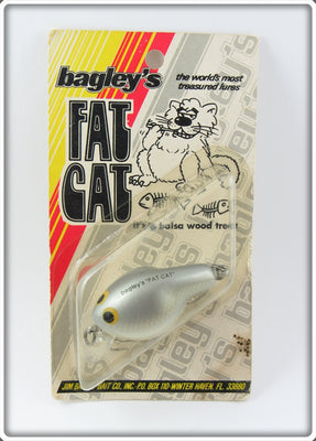 Vintage Bagley Grey Shad Fat Cat Lure On Card