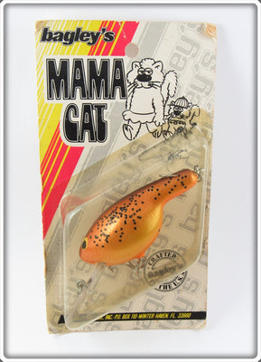 Vintage Bagley Pumpkin Seed Mama Cat Lure On Card