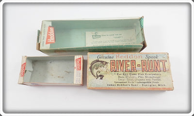 Heddon Lot Of Three Empty Boxes For Sonic, Vamp, & River Runt