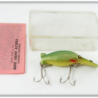 Vintage Eddie Pope Green Scale Hot Shot Lure In Box