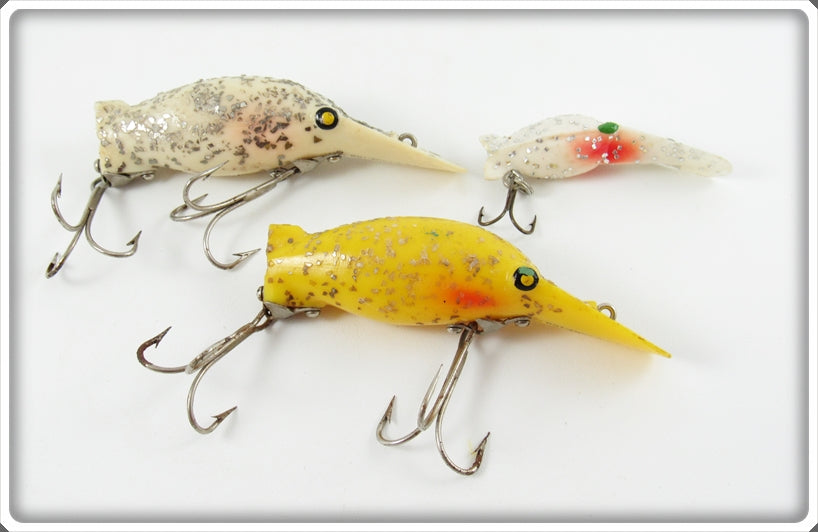Vintage Eddie Pope Glitter Hot Shot Lot Of Three Lures For Sale