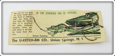 Vintage U-Ketch-Em Co Frog Harness On Card 