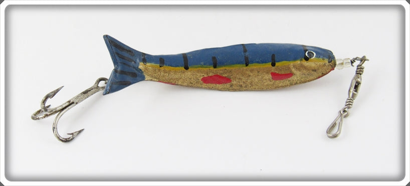 Vintage Unknown Blue & Gold Swedish Minnow Lure