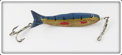 Vintage Unknown Blue & Gold Swedish Minnow Lure