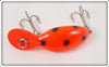Vintage Heddon Orange Black Spots Tiny Tad Lure