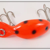 Vintage Heddon Orange Black Spots Tiny Tad Lure
