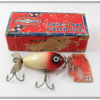 Vintage Shakespeare White & Red Midget Spinner Lure In Box 