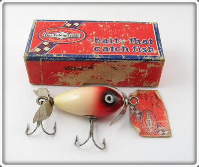 Vintage Shakespeare White & Red Midget Spinner Lure In Box 