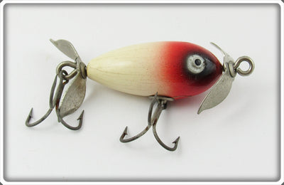 Vintage Pflueger White & Red Midget Spinner Lure 