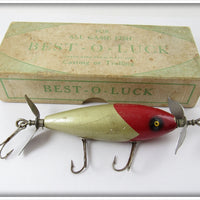 South Bend Best O Luck Silver & Red Minnow In Box 931 BK