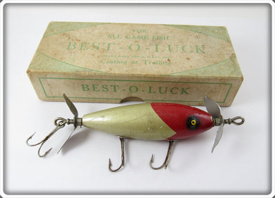 South Bend Best O Luck Silver & Red Minnow In Box 931 BK