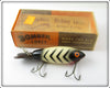 Vintage Bomber Black White Ribs Model 500 Lure In Correct Box