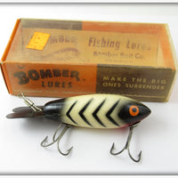 Vintage Bomber Black White Ribs Model 500 Lure In Correct Box