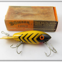 Vintage Bomber Yellow Black Ribs Model 400 Lure In Correct Box