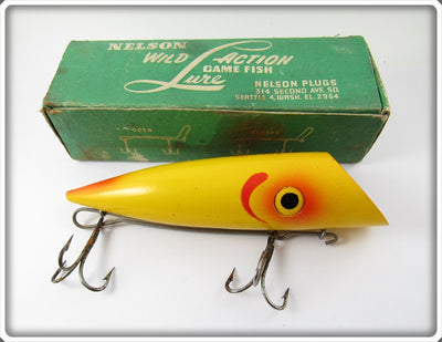 Nelson Yellow Red Gills Wild Action Salmon Plug In Correct Box 9 YRG