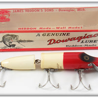 Vintage Heddon Red Head Jointed Vamp Lure In Box