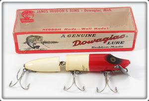 Vintage Heddon Red Head Jointed Vamp Lure In Box