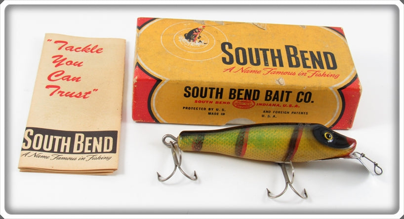 Vintage South Bend Yellow Perch Pike Oreno Lure In Box