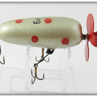 Vintage Helin Silver Red Spots Fishcake Lure