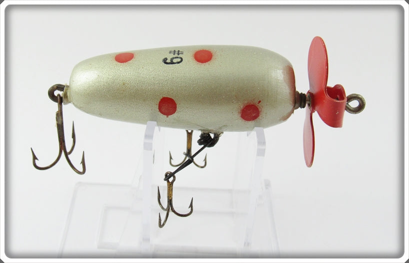Vintage Helin Silver Red Spots Fishcake Lure