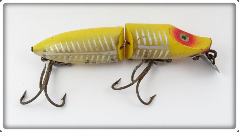 Vintage Heddon Yellow Shore Jointed River Runt Lure