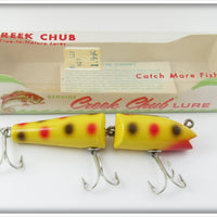 Vintage Creek Chub Yellow Spotted Jointed Darter Lure In Box