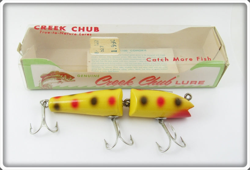 Vintage Creek Chub Yellow Spotted Jointed Darter Lure In Box For Sale