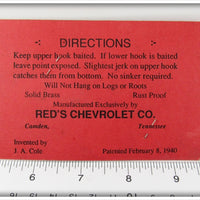 Red's Chevrolet Co Sure Catch Fish Hook On Card