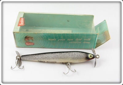 Vintage Heddon Silver Finish Wood Surface Cobra Lure In Box 