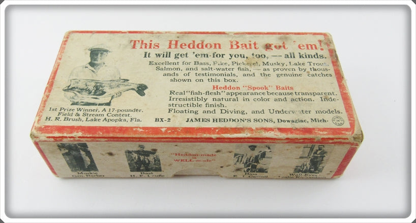 Vintage Heddon Green Crab Crab Spook Empty Lure Box