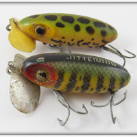 Arbogast Wooden Jitterbug Pair: Frog & Perch