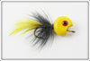 Vintage Weber Yellow Fly Rod Big Eye Popper Lure 